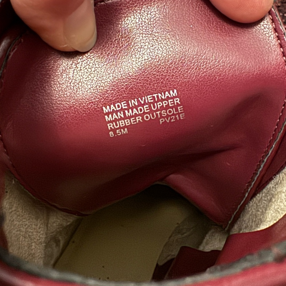 Michael Kors Bryce Leather Platform Combat Boot - maroon glitter - 8&1/2 - Picture 8 of 9
